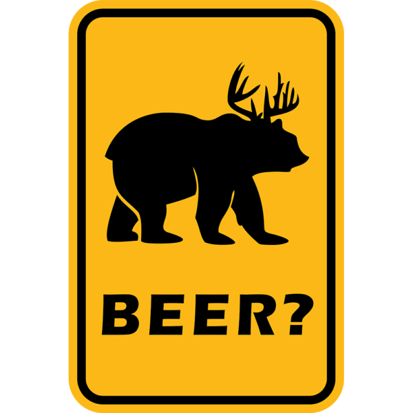 Yellow rectangular sign that says beer?