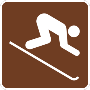 RS-047 Downhill Skiing Symbol Sign