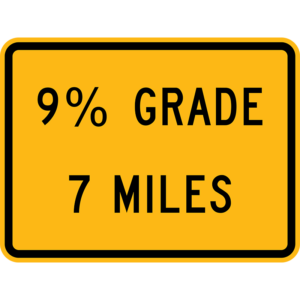 W7-3bP 9% Grade 7 Miles Sign