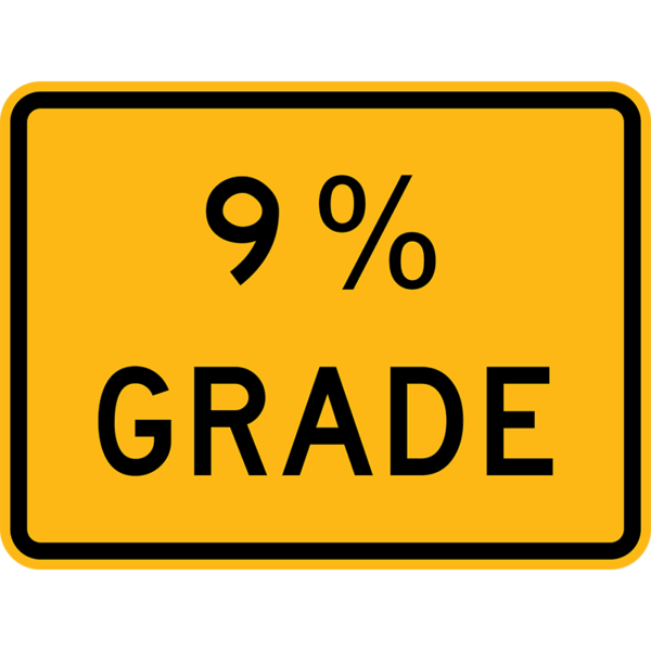 W7-3P 9% Grade Sign