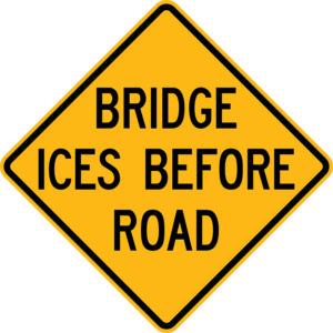 W8-13 Bridge Ices Before Road