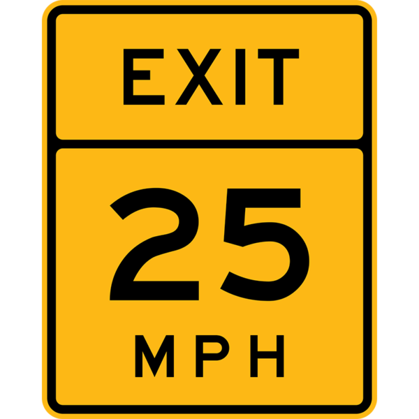 W13-2 Advisory Exit Speed Sign