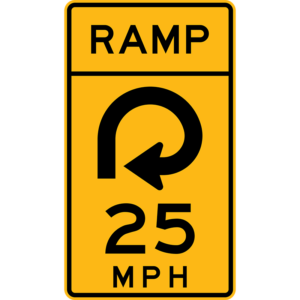 W13-7 Advisory Exit Speed Ramp Sign