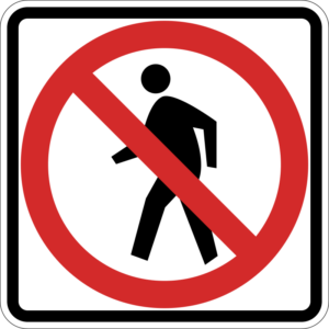 R9-3 No Pedestrian Crossing Symbol Sign