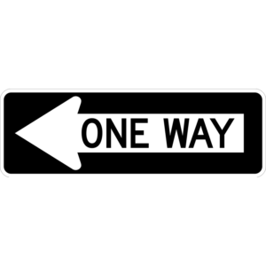 R6-1L One Way Left Arrow Sign