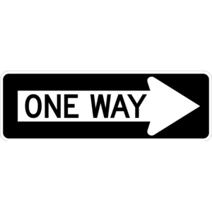 R6-1R One Way Right Arrow Sign