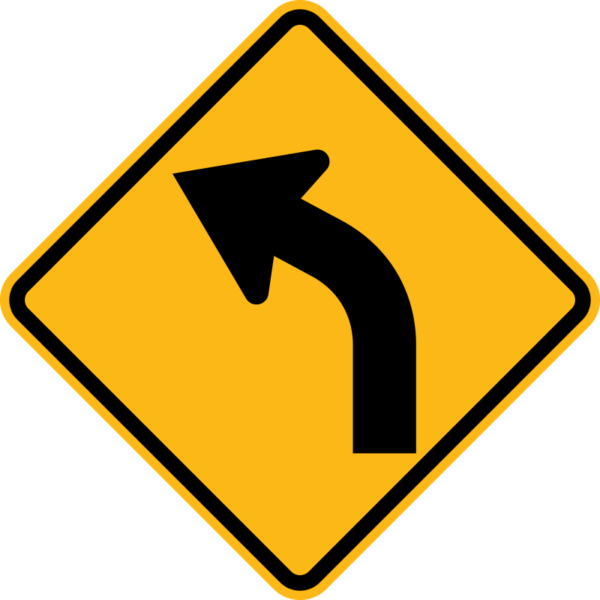 W1-2L Left Curve Symbol Sign