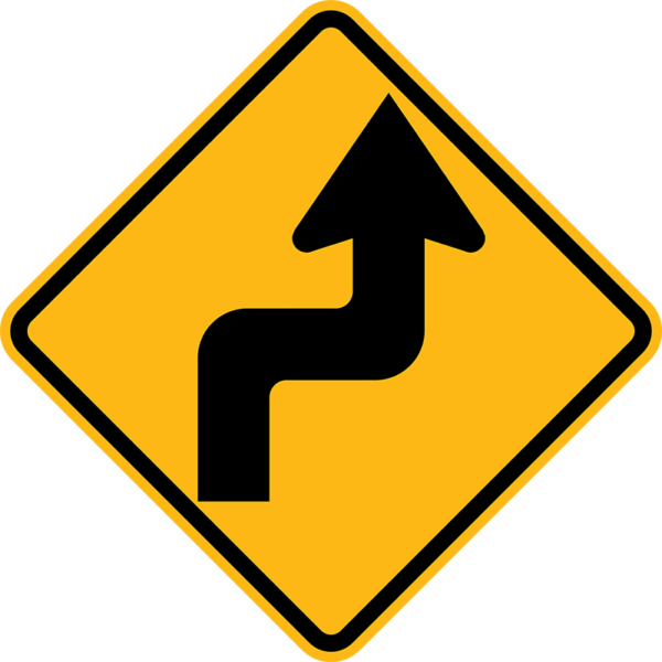 W1-3R Reverse Turn Symbol Right Sign