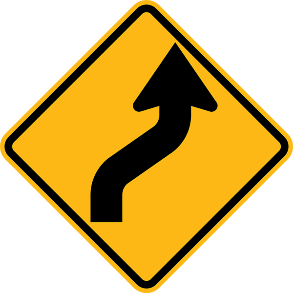 W1-4R Reverse Curve Symbol Right Sign