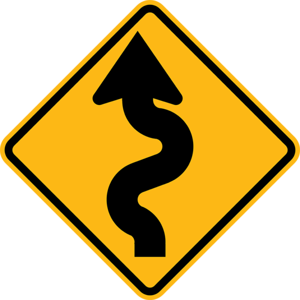 W1-5L Winding Road Symbol Left Sign