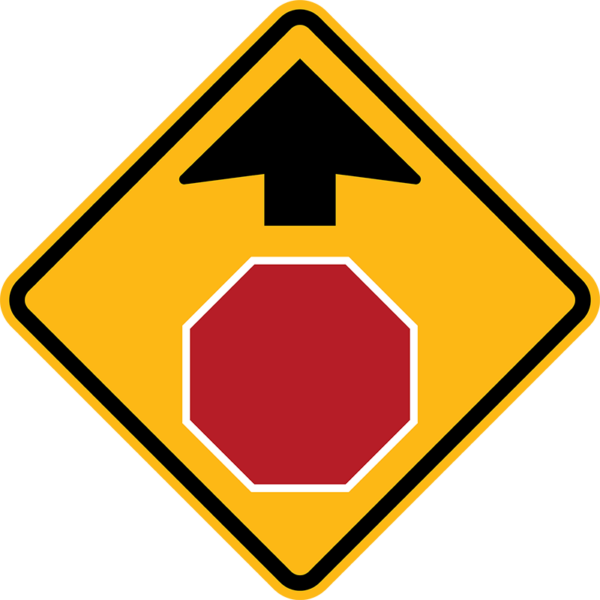 W3-1 Stop Ahead Symbol Sign