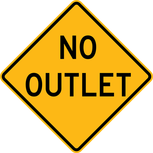 W14-2 No Outlet Sign