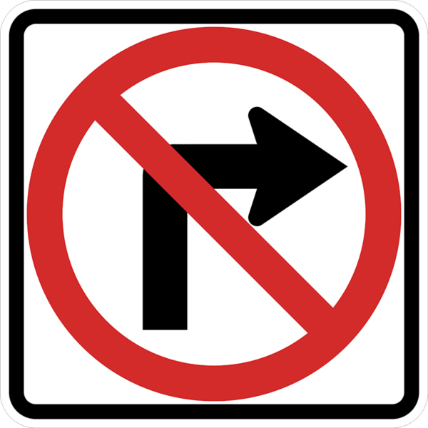 R3-1 No Right Turn Symbol Sign