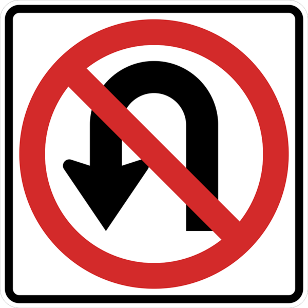 R3-4 No U-Turn Symbol Sign