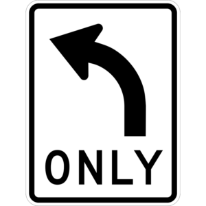 R3-5L Mandatory Movement Lane Control Symbol Left Arrow Sign