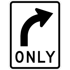 R3-5R Mandatory Movement Lane Control Symbol Right Arrow Sign