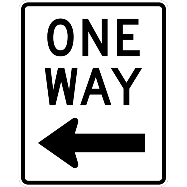 R6-2L One Way Left Arrow Sign