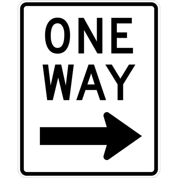 R6-2R One Way Right Arrow Sign