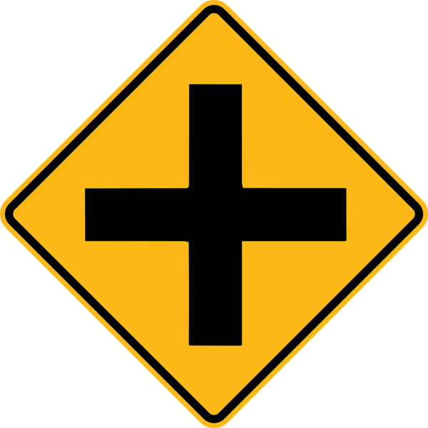 W2-1 Cross Road Symbol Sign