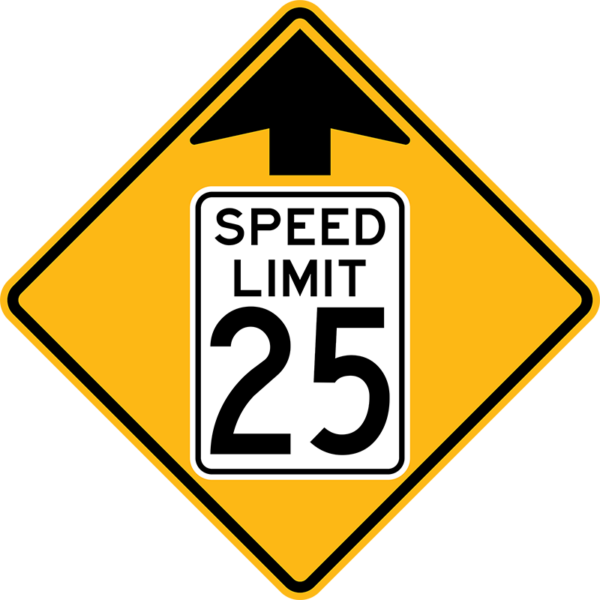 W3-5 Reduced Speed Limit Ahead Symbol Sign