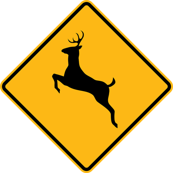 W11-3 Deer Crossing Symbol Sign