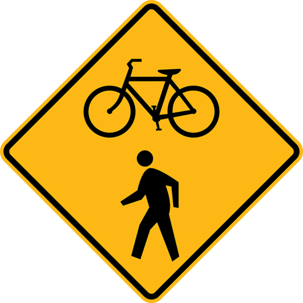 W11-15 Combination Bicycle and Pedestrian Crossing Symbol Sign