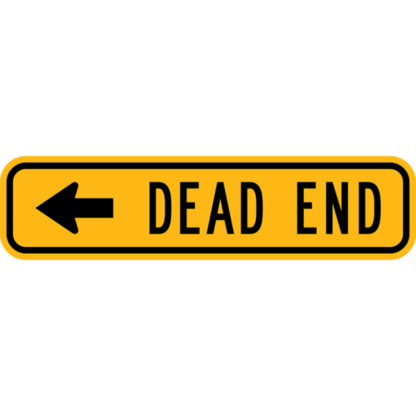 W14-1aL Dead End Left Arrow Sign