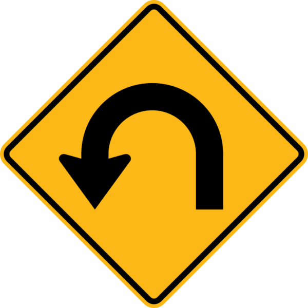 W1-11L Hairpin Curve Symbol Left Sign