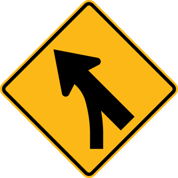 W4-5L Entering Roadway Merge Symbol Left Sign