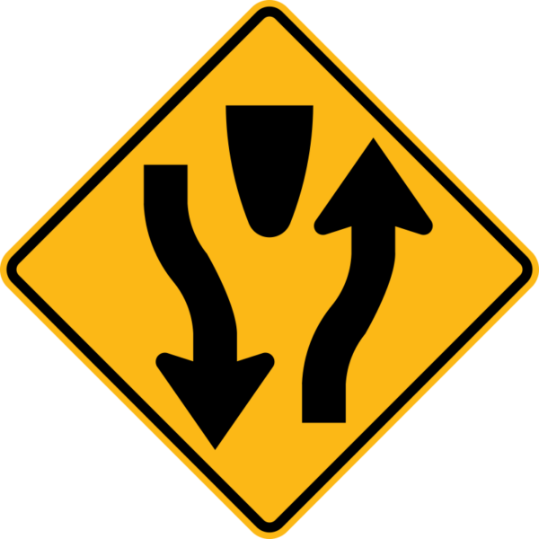 W6-1 Divided Highway Symbol Sign