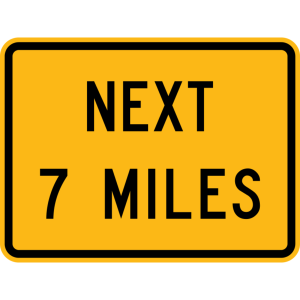 W7-3aP – Next XX Miles Plaque Sign