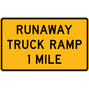 W7-4 Runaway Truck Ramp XX Miles Sign