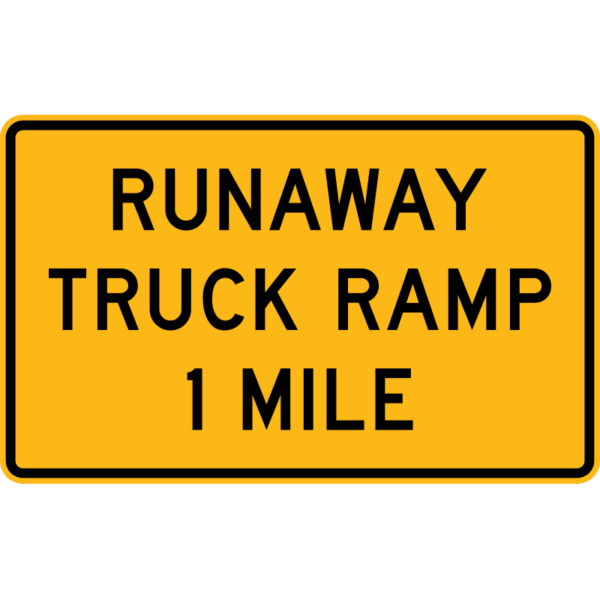 W7-4 Runaway Truck Ramp XX Miles Sign