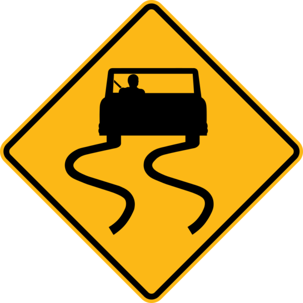 W8-5 Slippery When Wet Symbol Sign