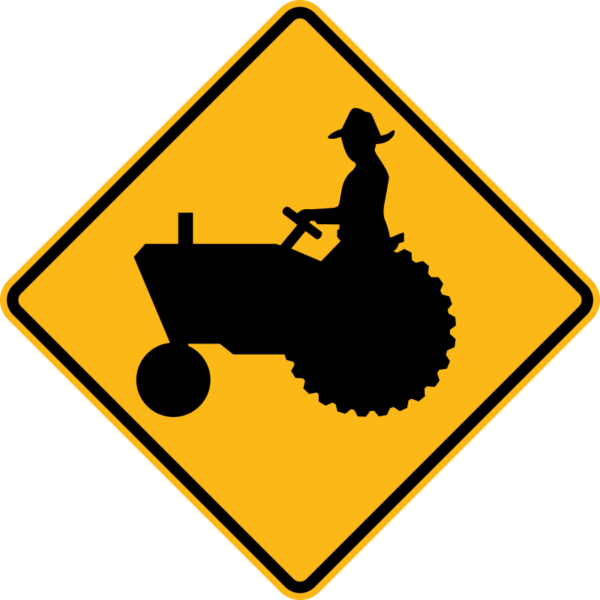 W11-5 Farm Vehicle Crossing Symbol Sign