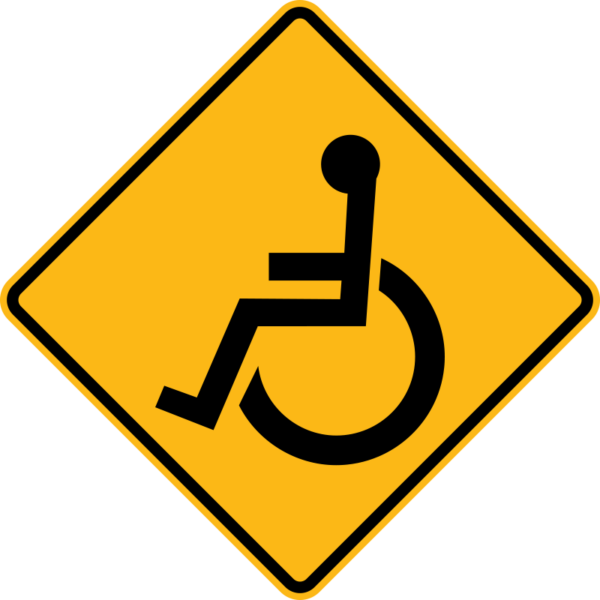 W11-9 Handicapped Crossing Symbol Sign