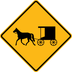 W11-14 Horse-Drawn Vehicle Crossing Symbol Sign