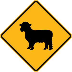 W11-17 Sheep Crossing Symbol Sign