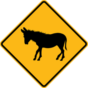 W11-19 Donkey Crossing Symbol Sign