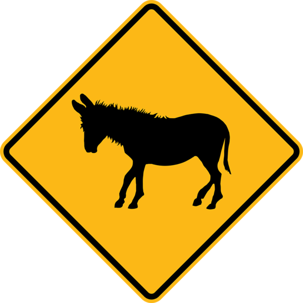 W11-19 Donkey Crossing Symbol Sign