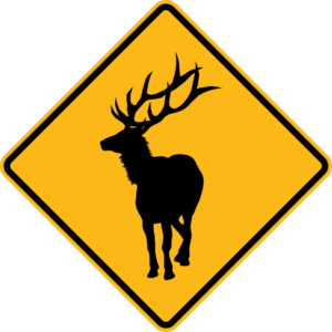 W11-20 Elk Crossing Symbol Sign