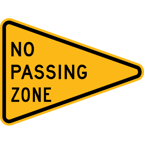 W14-3 No Passing Zone Pennant Sign | Sign Maven