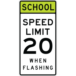 S5-1 School Speed Limit 20 When Flashing Sign