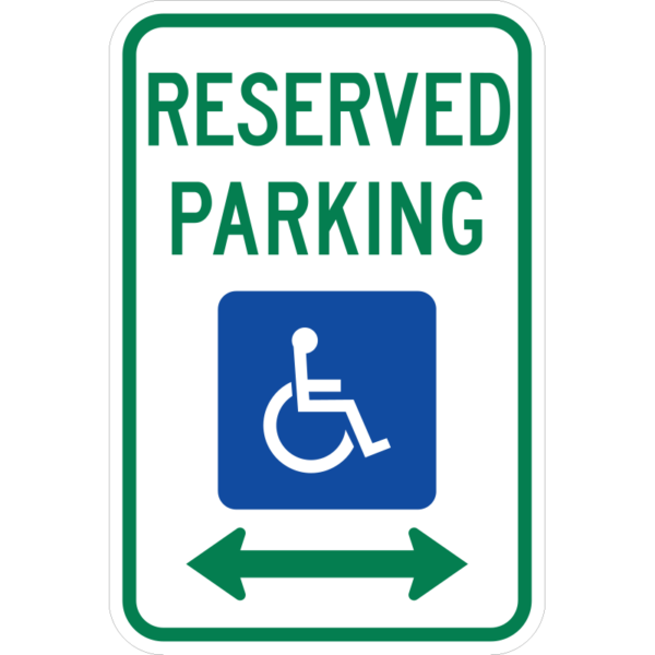 R7-8D Reserved Parking For Persons With Disabilities Double Arrow Sign