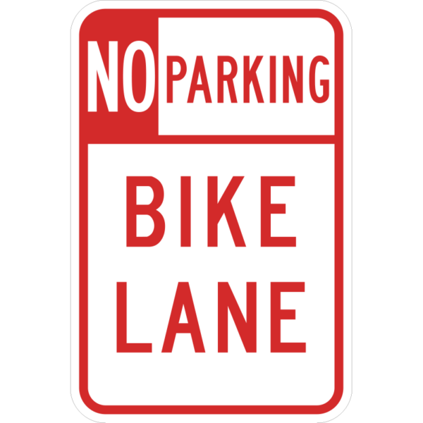 R7-9 No Parking Bike Lane (Box Style) Sign