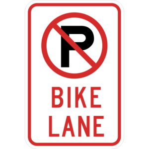 R7-9a No Parking Symbol Bike Lane Sign