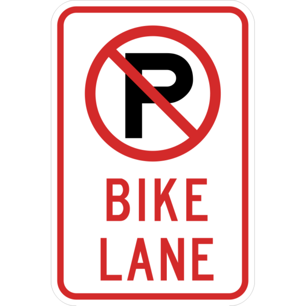 R7-9a No Parking Symbol Bike Lane Sign