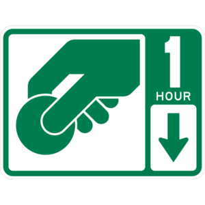 R7-20 Pay Station 1 Hour Down Arrow Sign