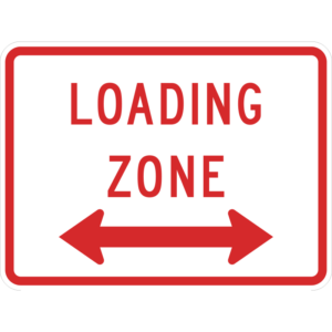 R8-3gPD Loading Zone Plaque Double Arrow Sign