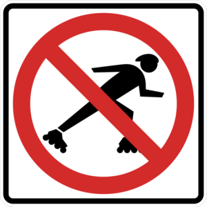 R9-13 No Skaters Symbol Sign